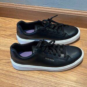 Cole Haan Women’s Leather Grand Crosscourt Sneakers in Black